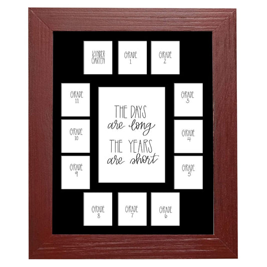 Red Frame Black Mat School Year Photos 13 openings