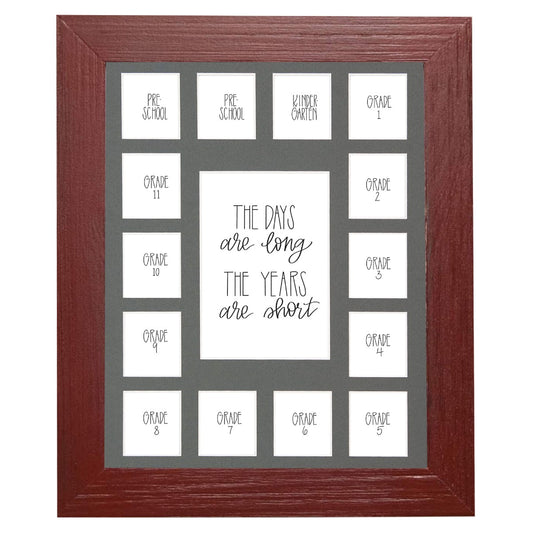 Red Frame Gray Mat School Year Photos Days are long