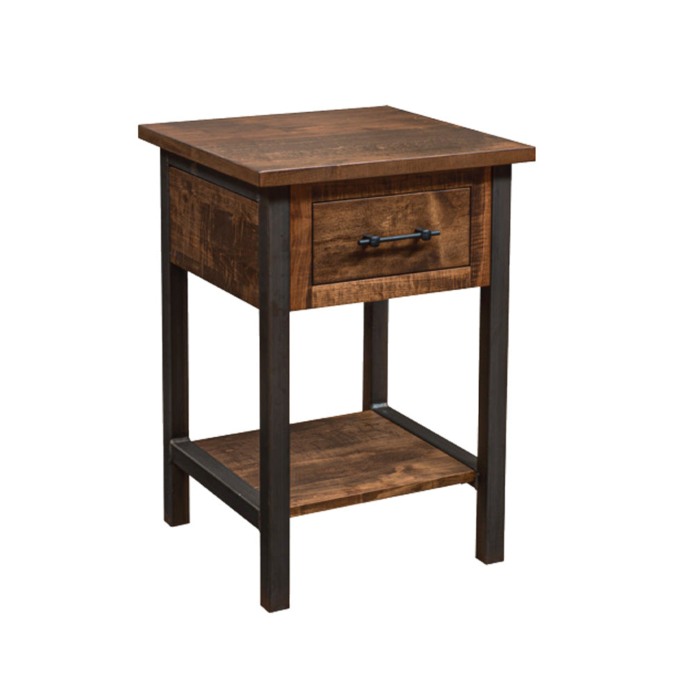 Silverton Steel and Maple Nightstand, Hillside Stain