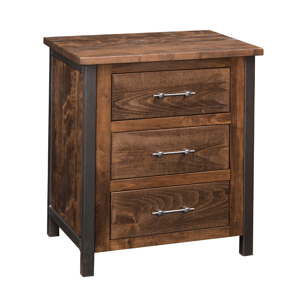 Brown Maple Hillside Finish Rustic Wood Nightstand