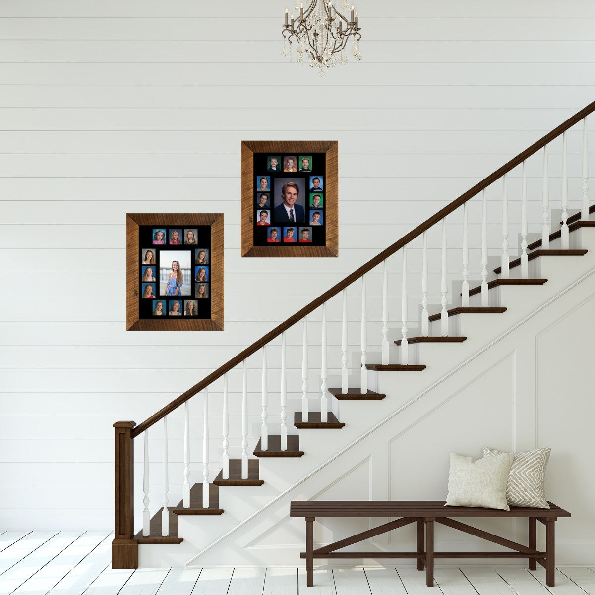 school year photos on wall