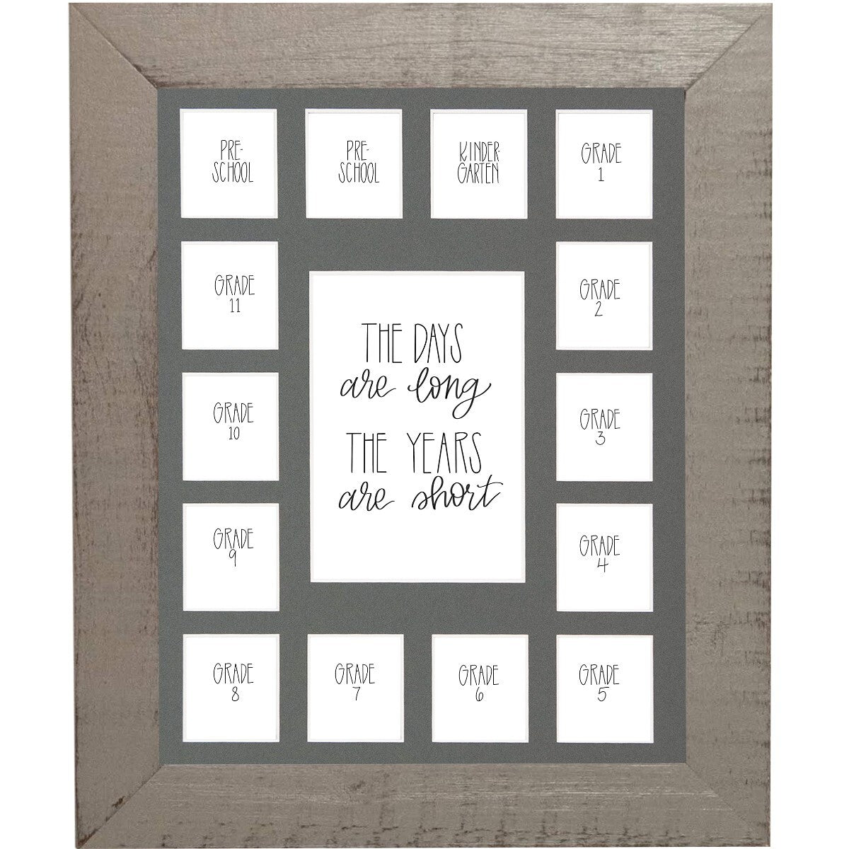 Gray frame Gray Mat School Year Photos 15 openings