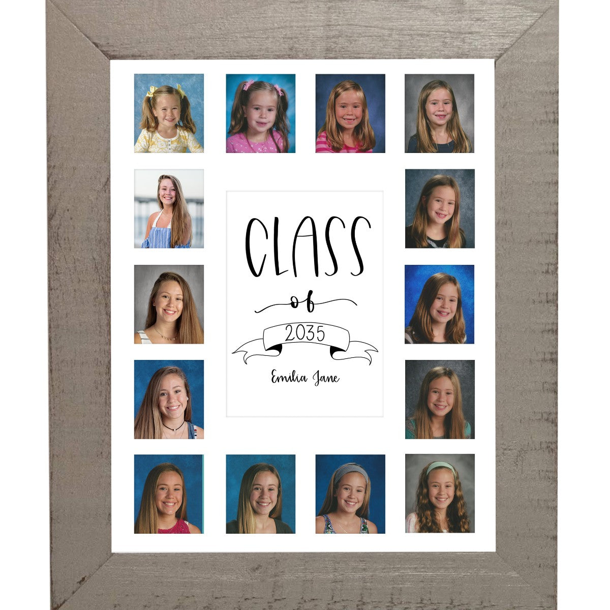 gray frame white mat 14 opening school photos