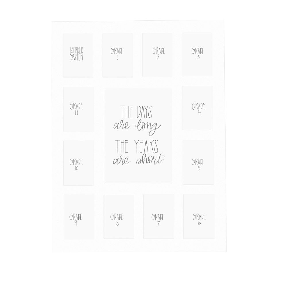 school year pictures white mat 13 openings