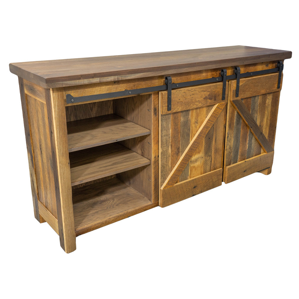 Rustic Entertainment Center with Barn Doors