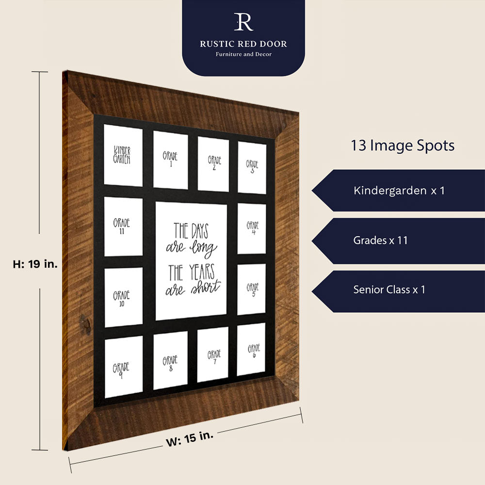 Rustic School Picture Frame, Black Mat