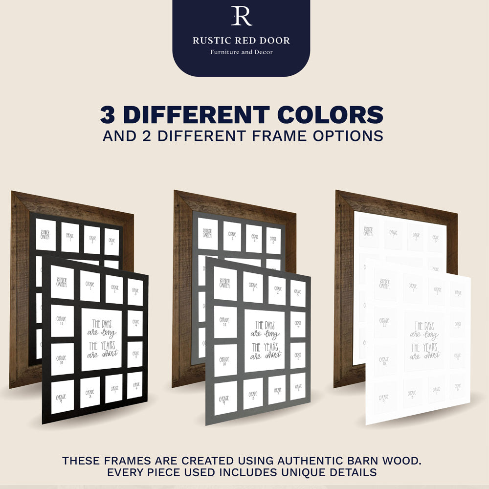 barnwood frame school year picture mats