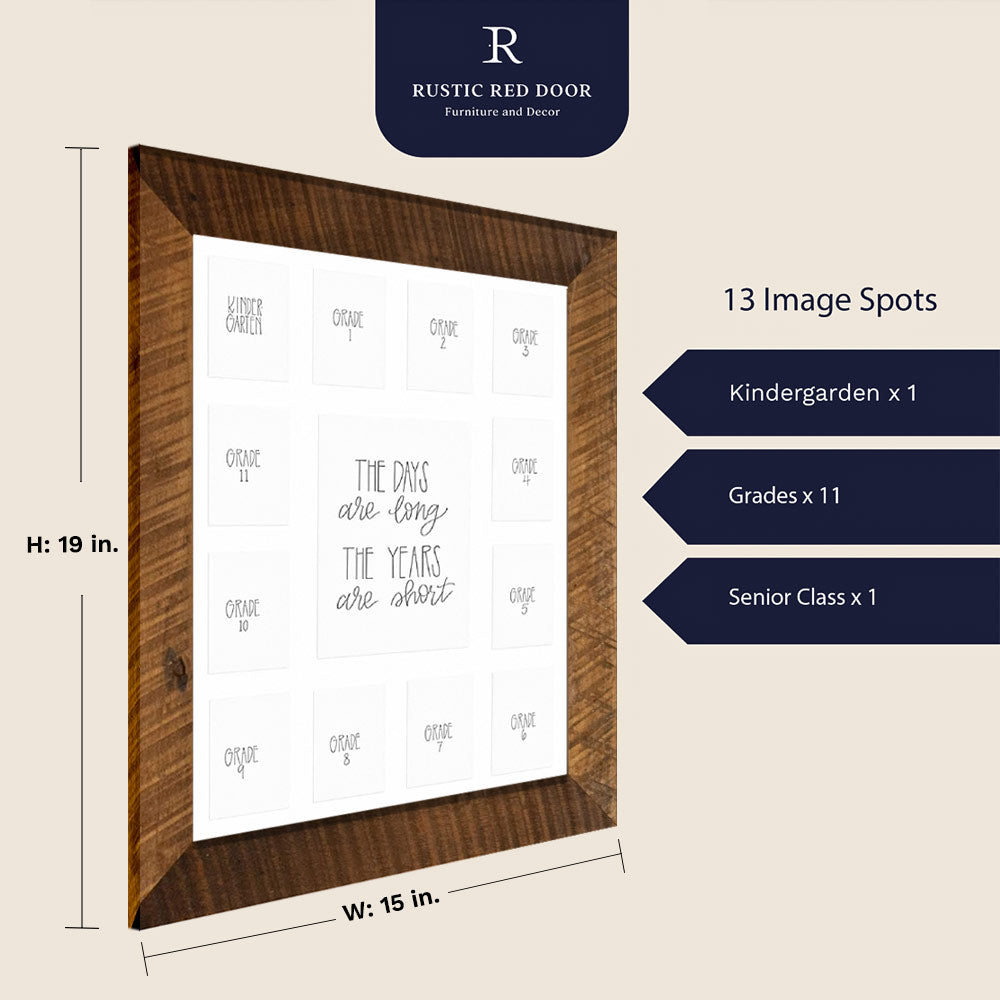 Barnwood School Year Picture Frame K through 12