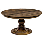 Barnaby Round Wooden Dining Table, Brown Maple Pedestal