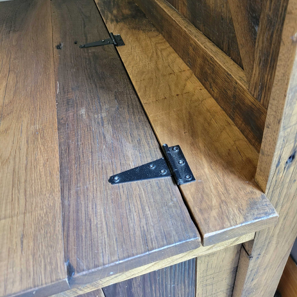 Barnwood Coat Rack Bench with Storage