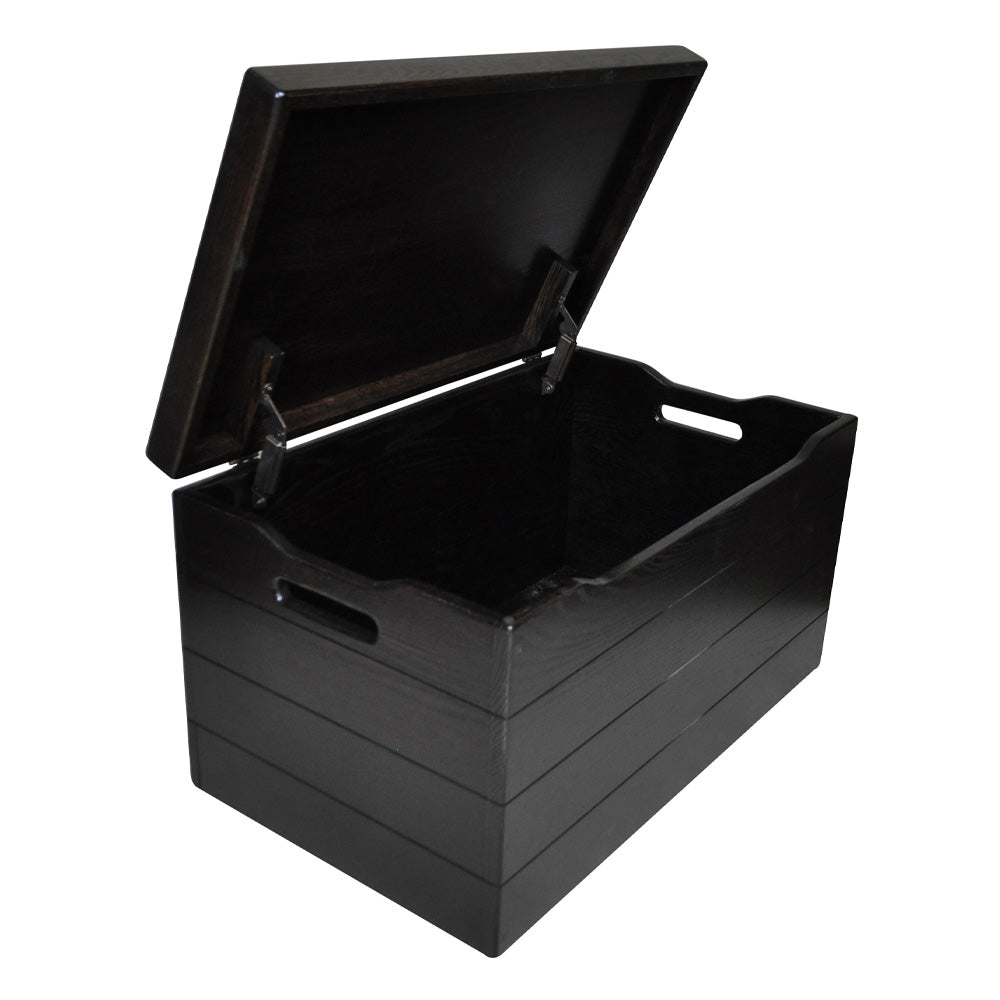 Black Oak Blanket Chest, Open