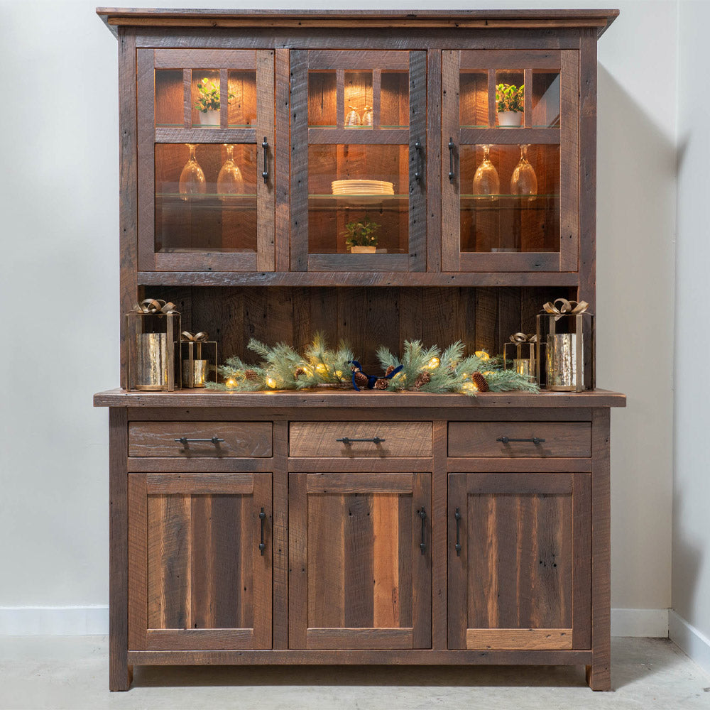 Bristol Reclaimed Wood Hutch Buffet with Decor