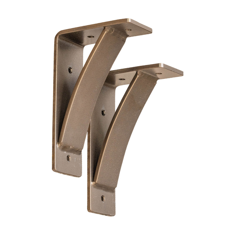 Steel shelf brackets in Gold Rubbed Bronze