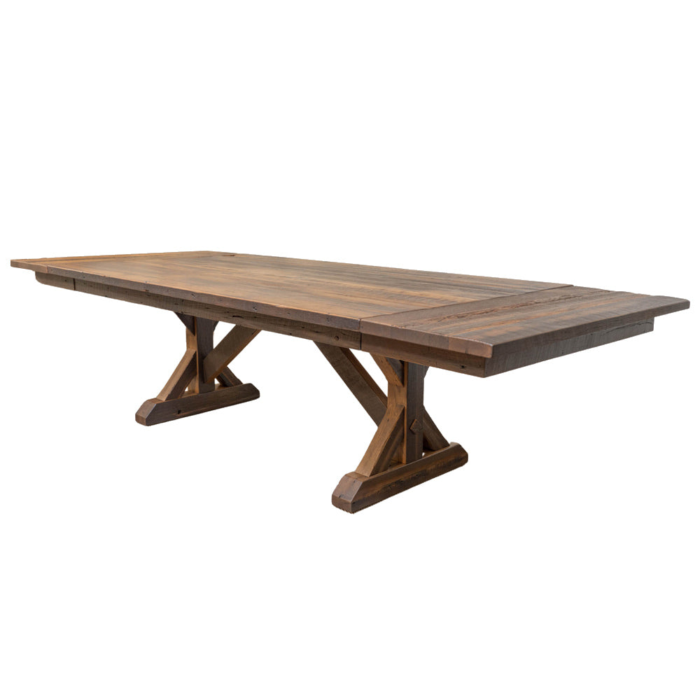84" Calloway Barnwood Dining Table, 2 Extensions