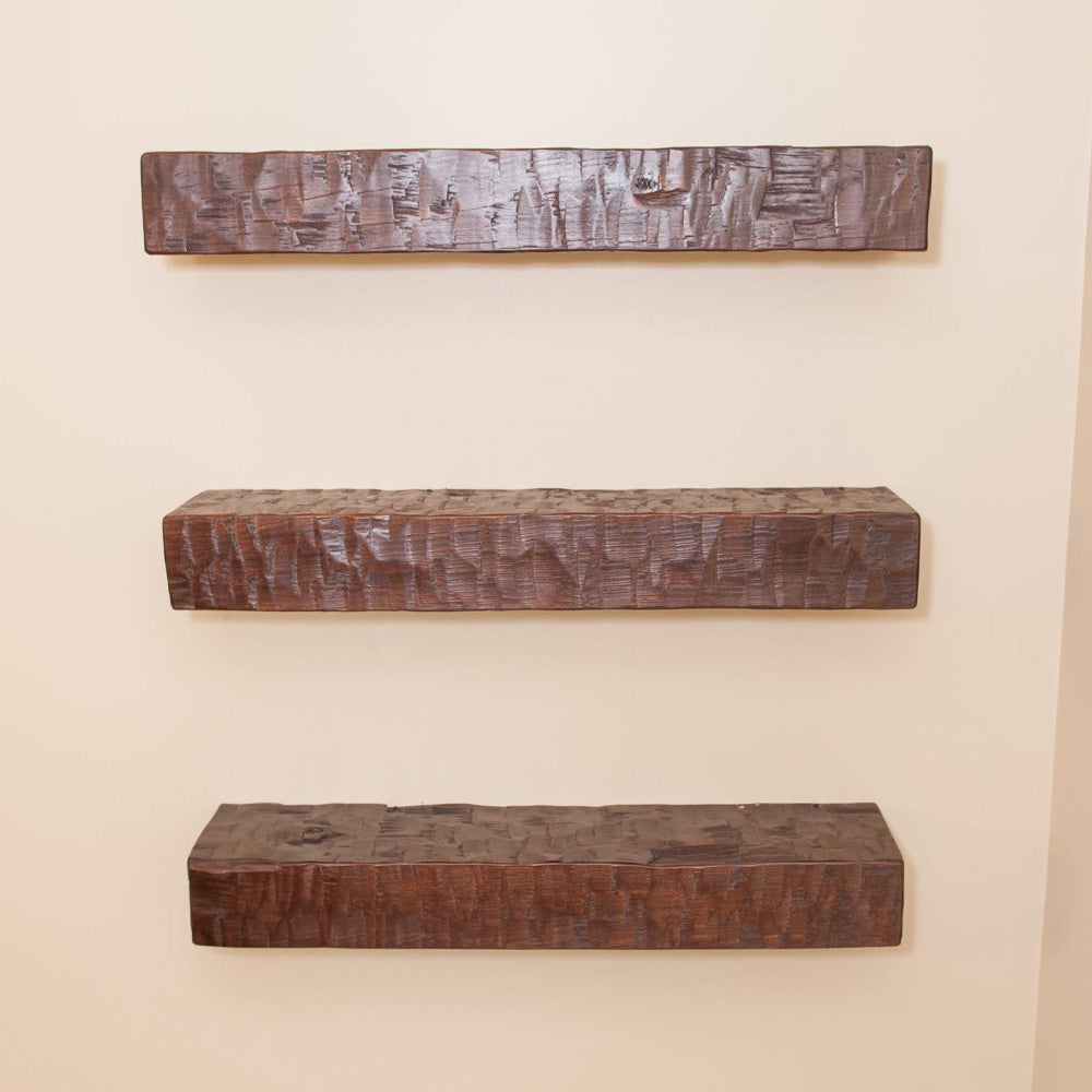 cherry wood floating shelves