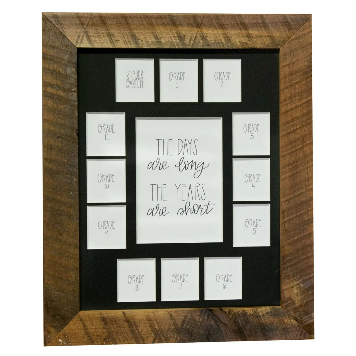11x14 Barnwood School Picture Frame, Black Mat
