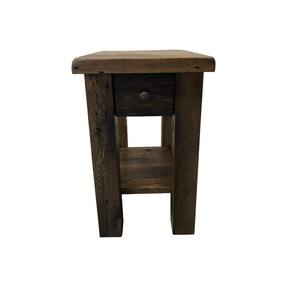 Weathered wood deals end table