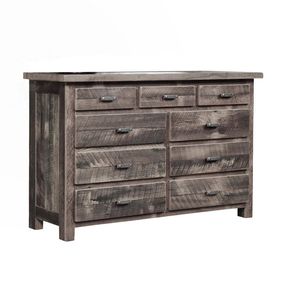 Fullerton 9 Drawer Barnwood Dresser, Antique Slate Stain