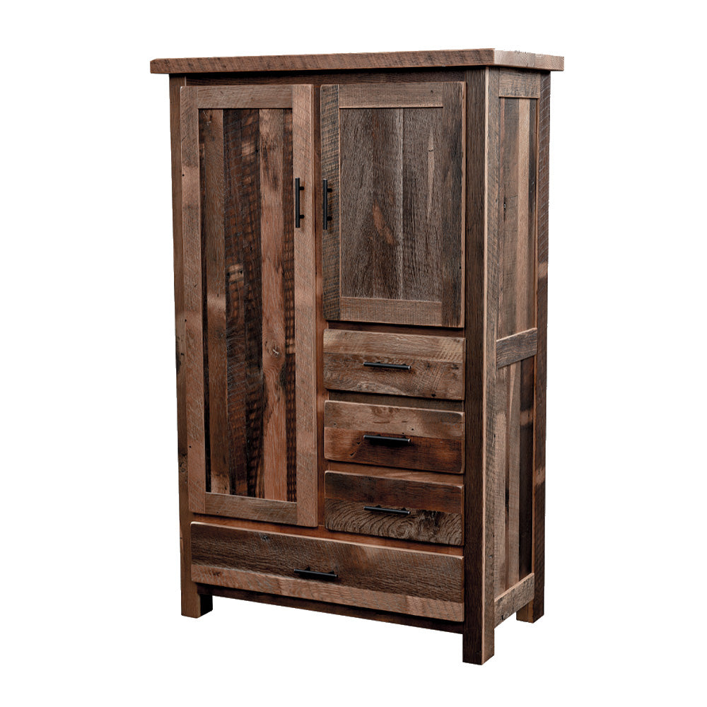 Fullerton Reclaimed Barnwood Armoire, Provincial Stain