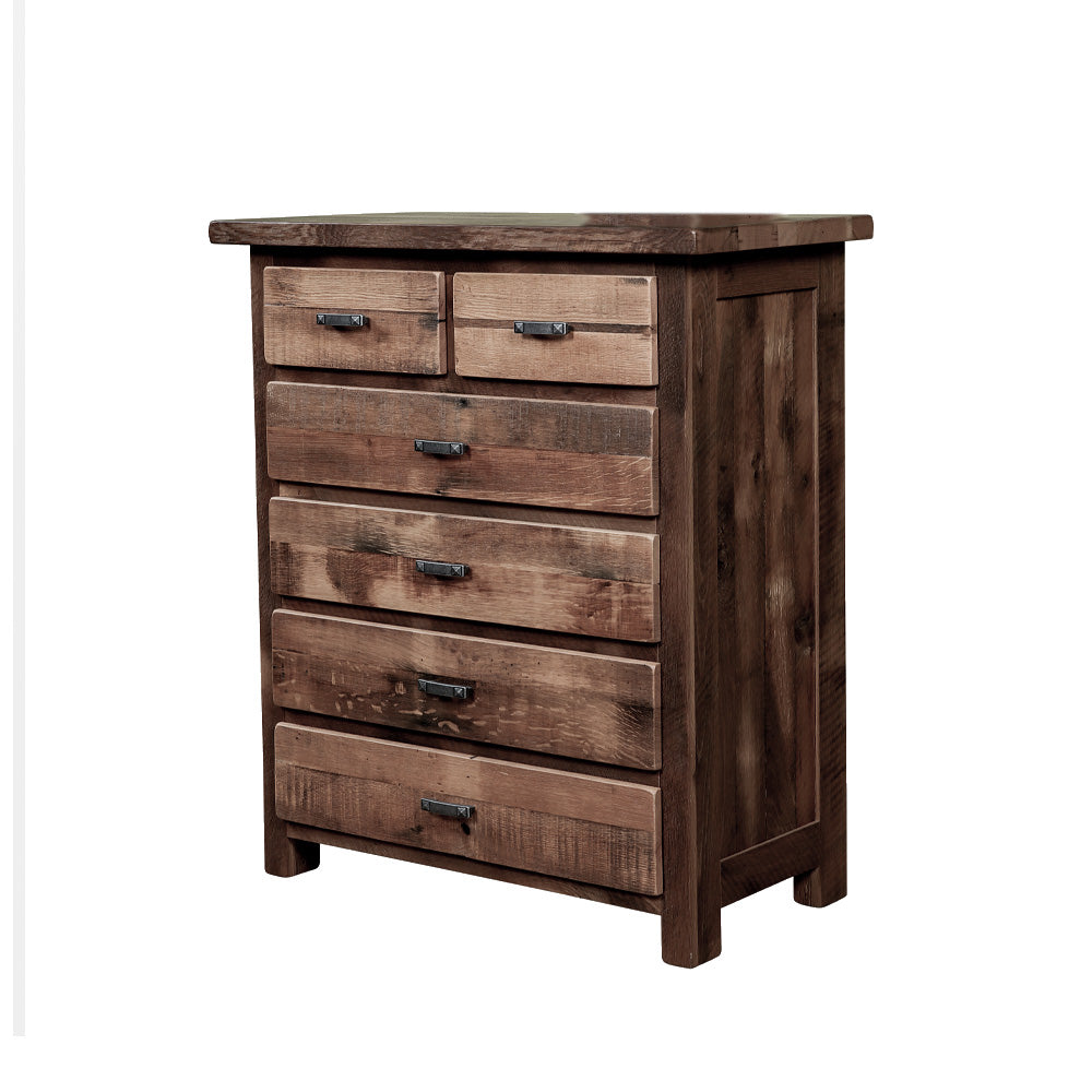 Fullerton Reclaimed Barnwood Dresser, 6 Drawers, Provincial Stain