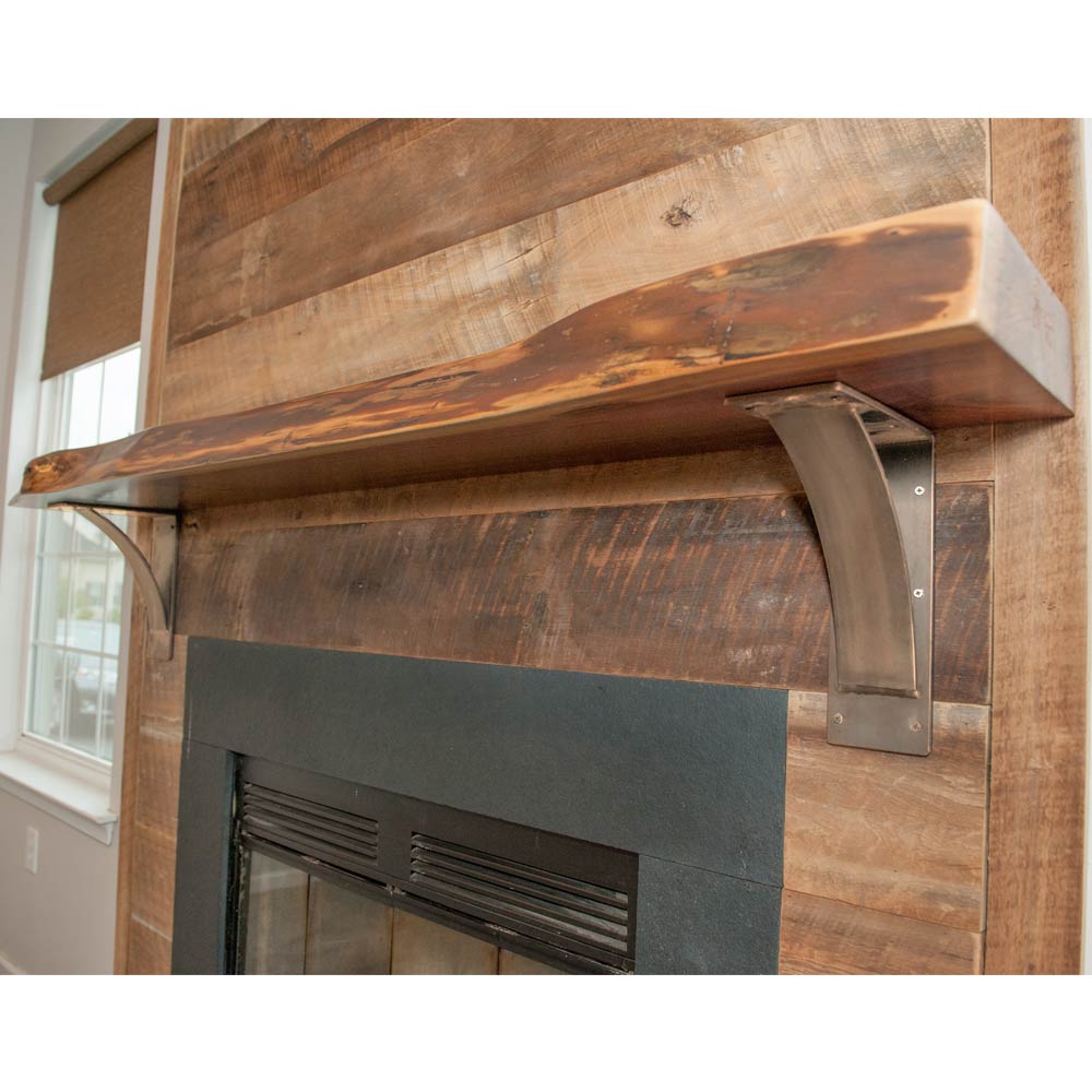 gold rubbed bronze modern mantel bracket