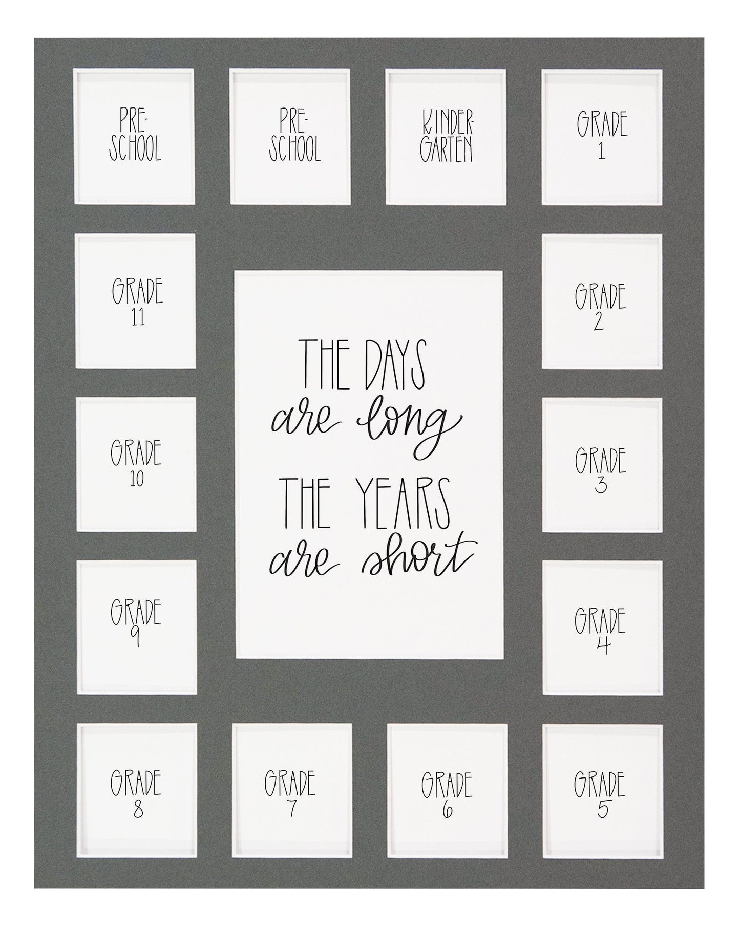 Gray School Picture Mat, 13-15 Openings