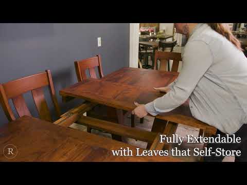 Rustic extendable dining table video