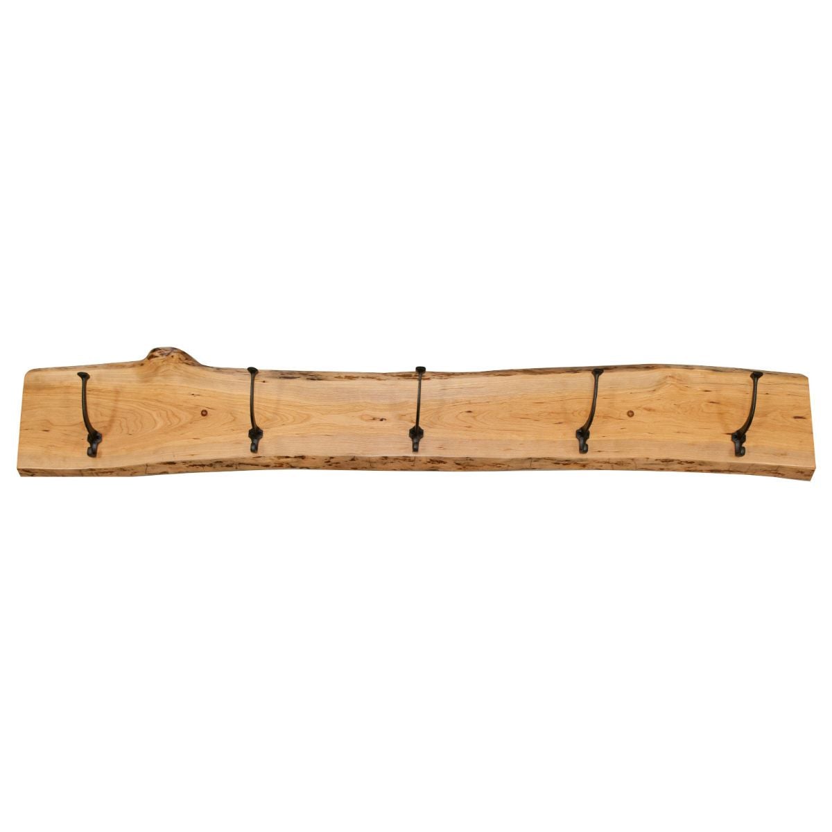 live edge cherry coat rack 5 hooks