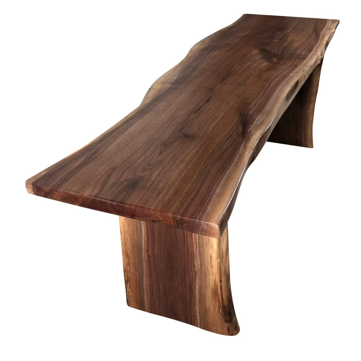 live edge walnut bench