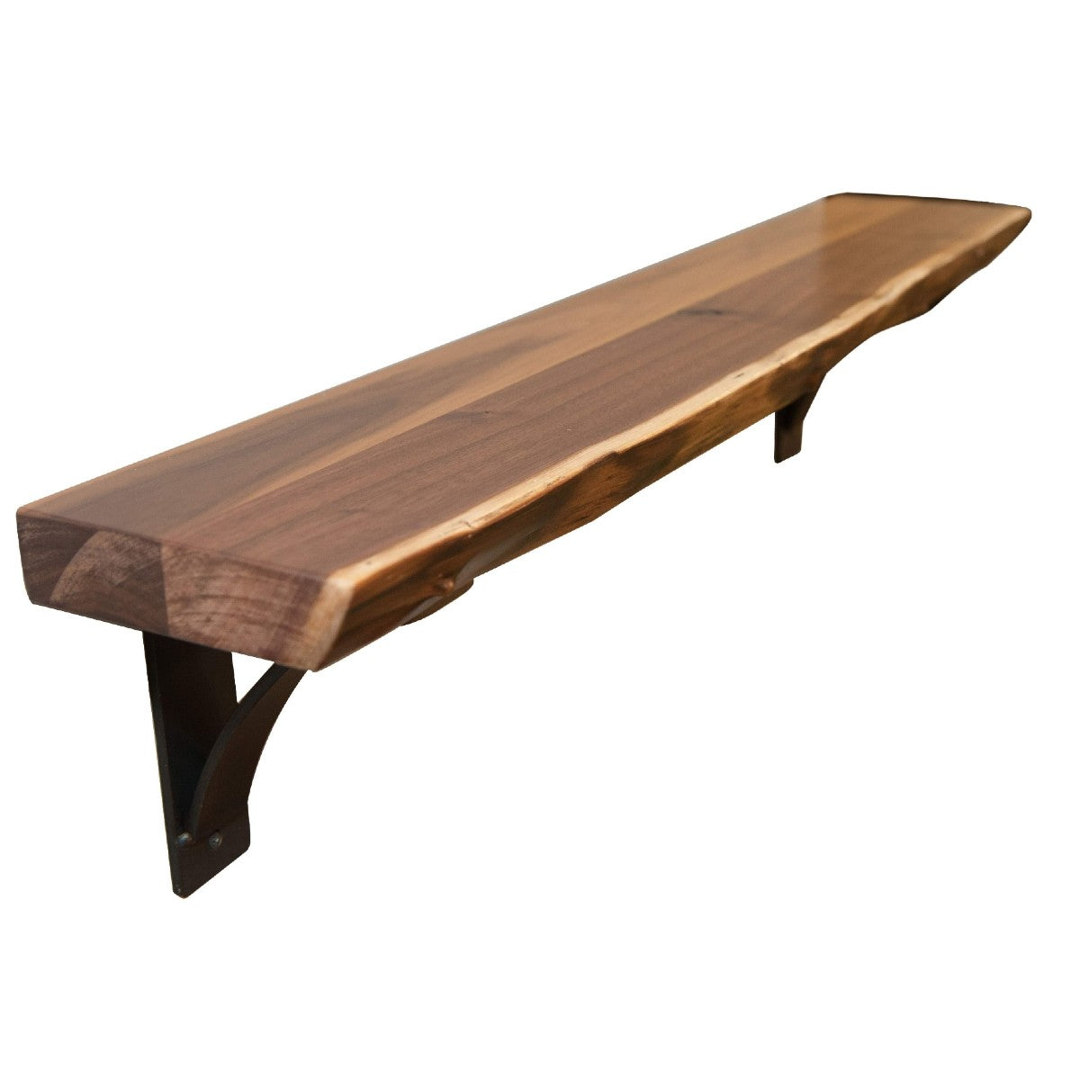 live edge walnut slab shelf