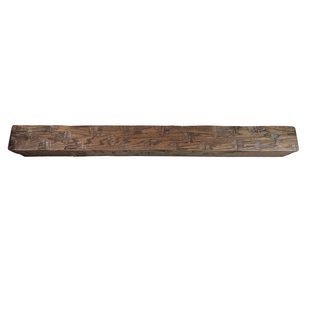 medium oak distressed box beam mantel