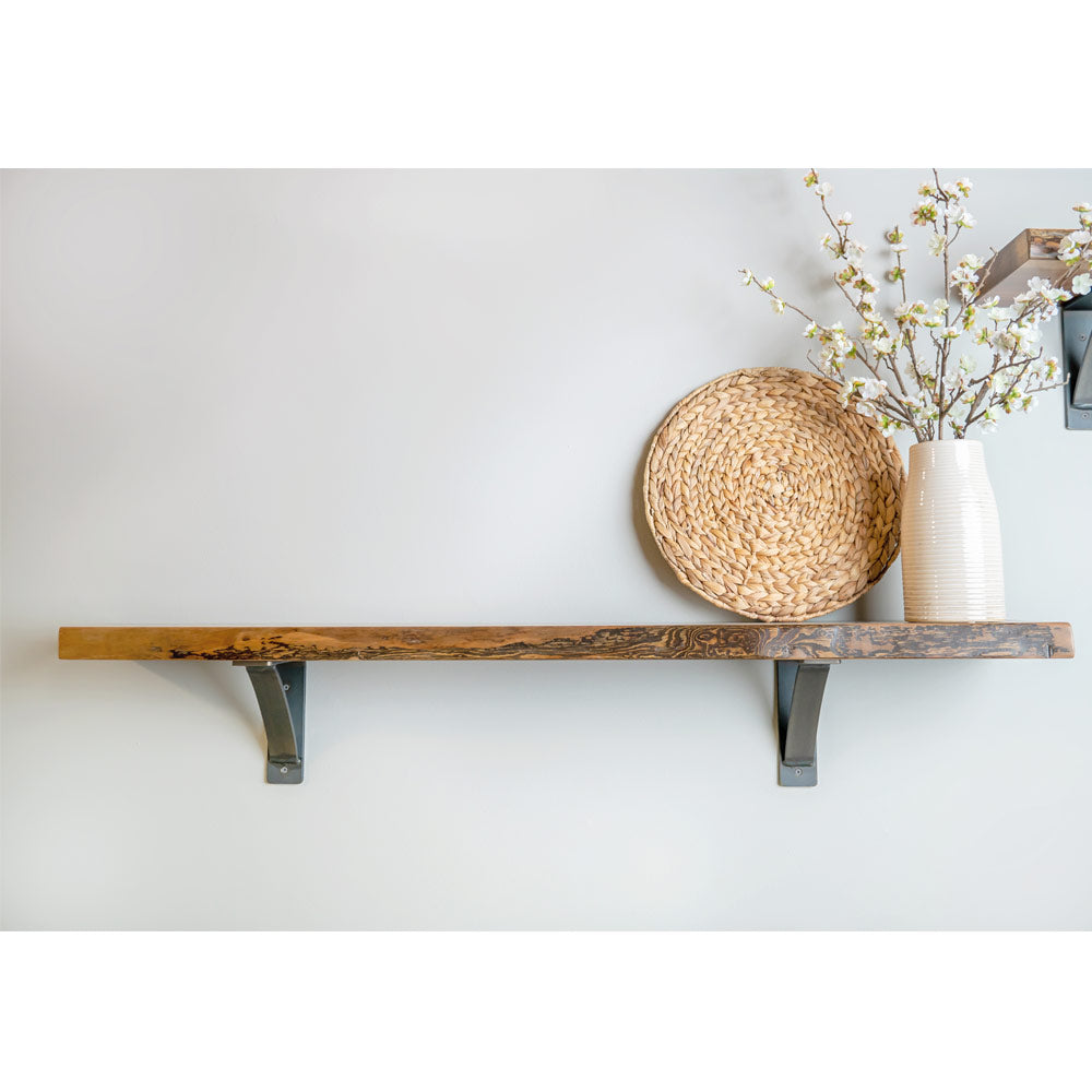 Rustic steel shelf brackets