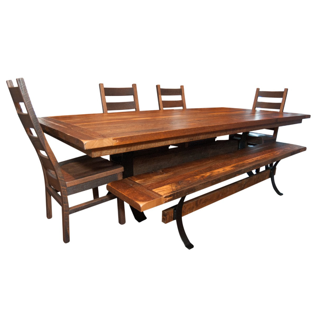Rustic and Industrial Bench and Dining Table