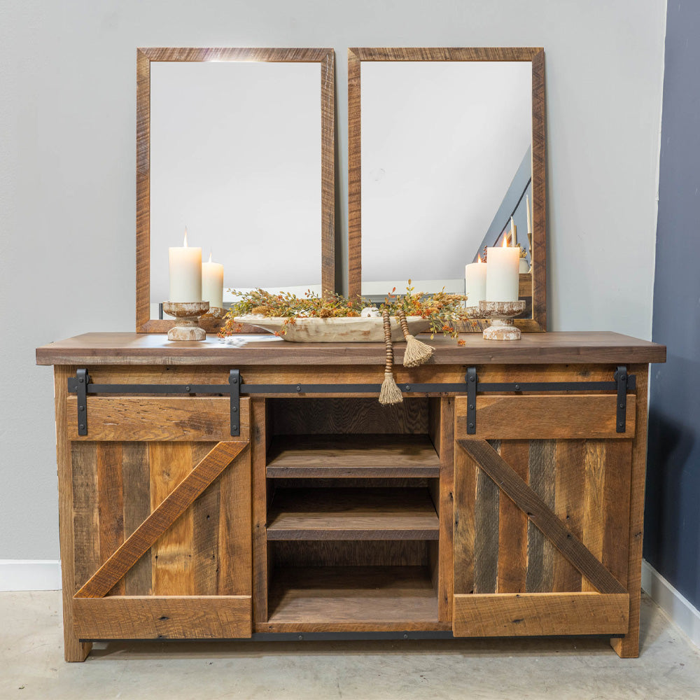 Rustic Buffet with Barn Doors