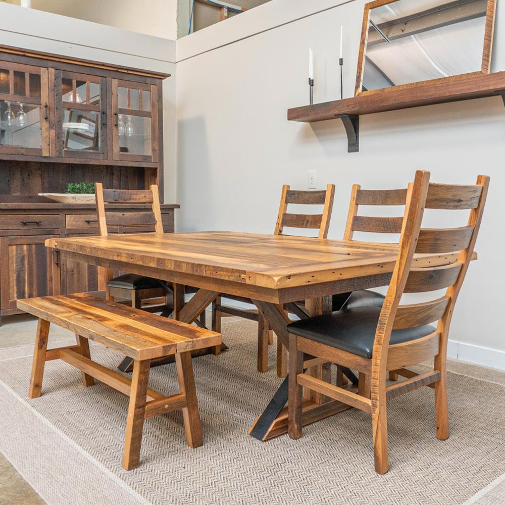 Rustic Farmhouse Trestle Dining Table