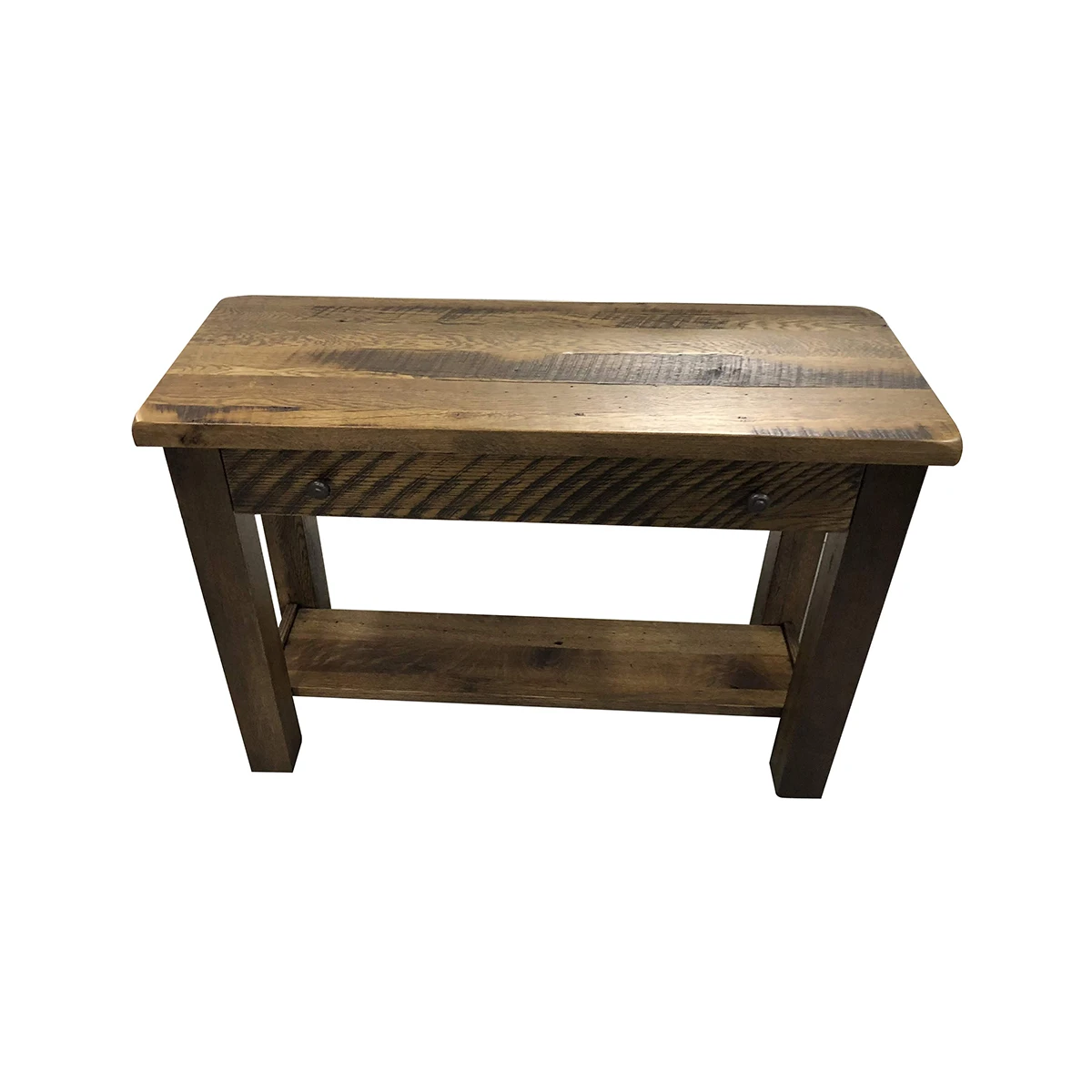 Rustic Reclaimed Wood Sofa Table in Murky Finish