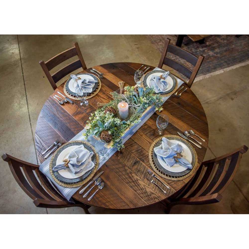 60" Granby Round Reclaimed Barnwood Dining Table