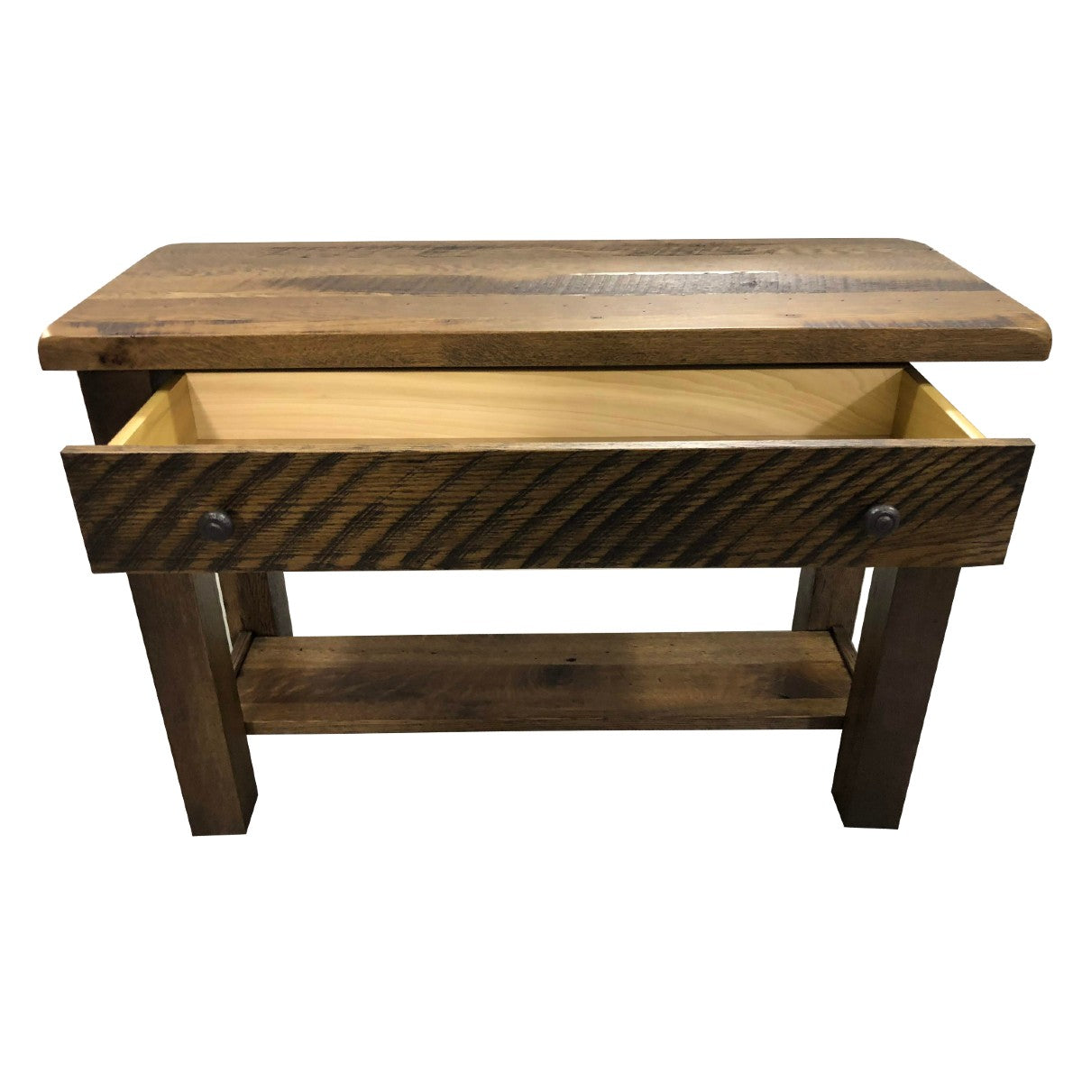 Rustic Reclaimed Wood Sofa Table with one drawer