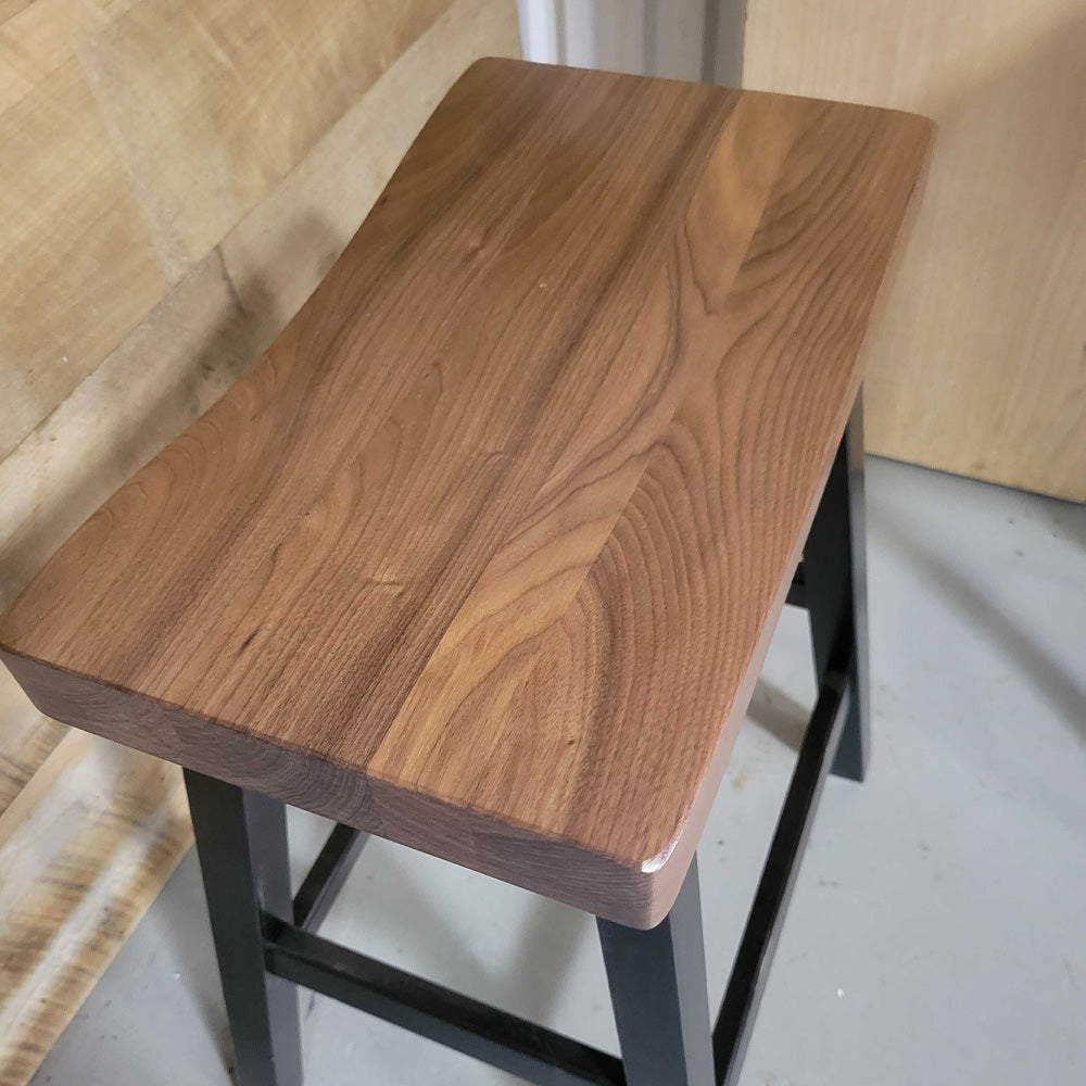 Rustic Walnut Bar Stool