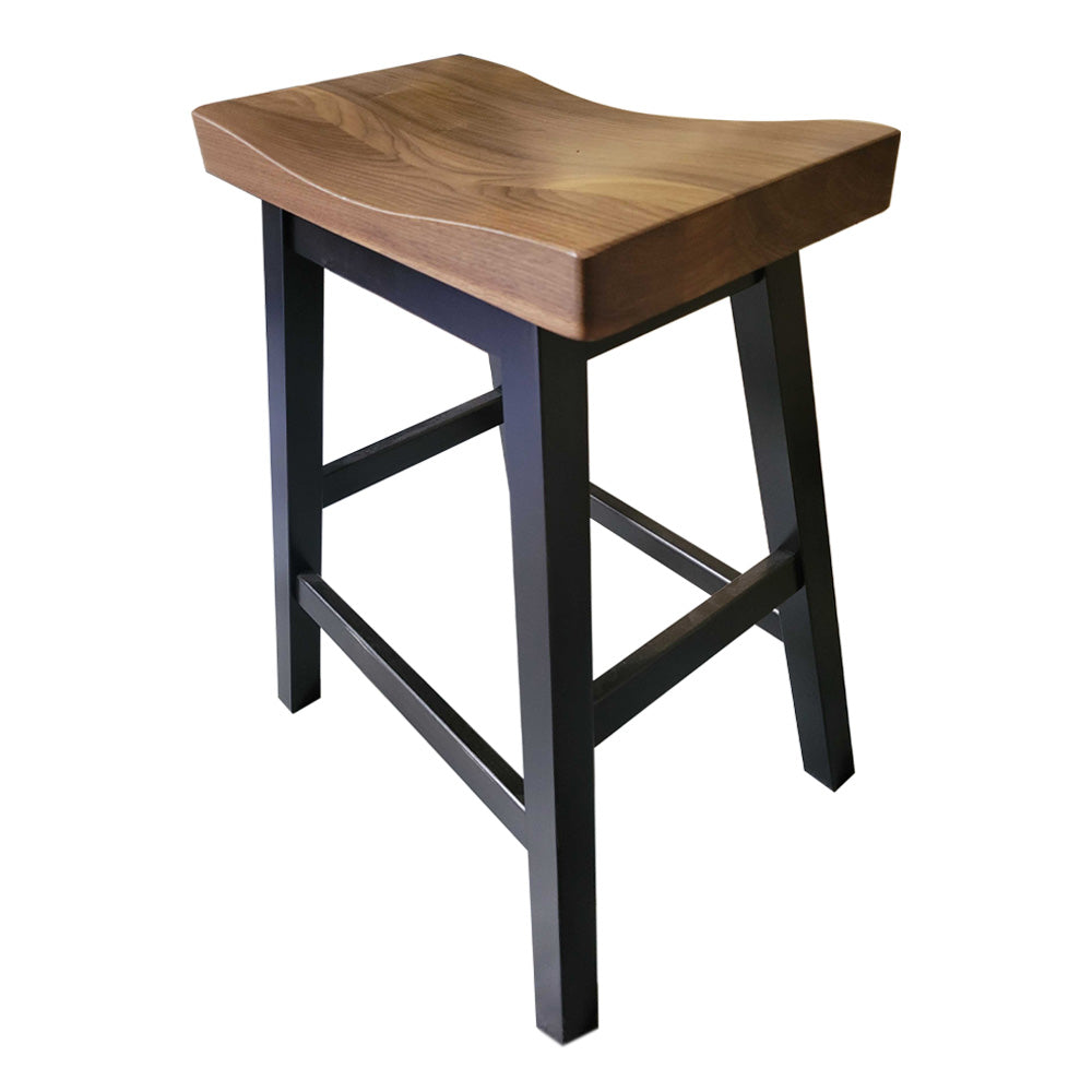 Rustic Walnut Wood Stool