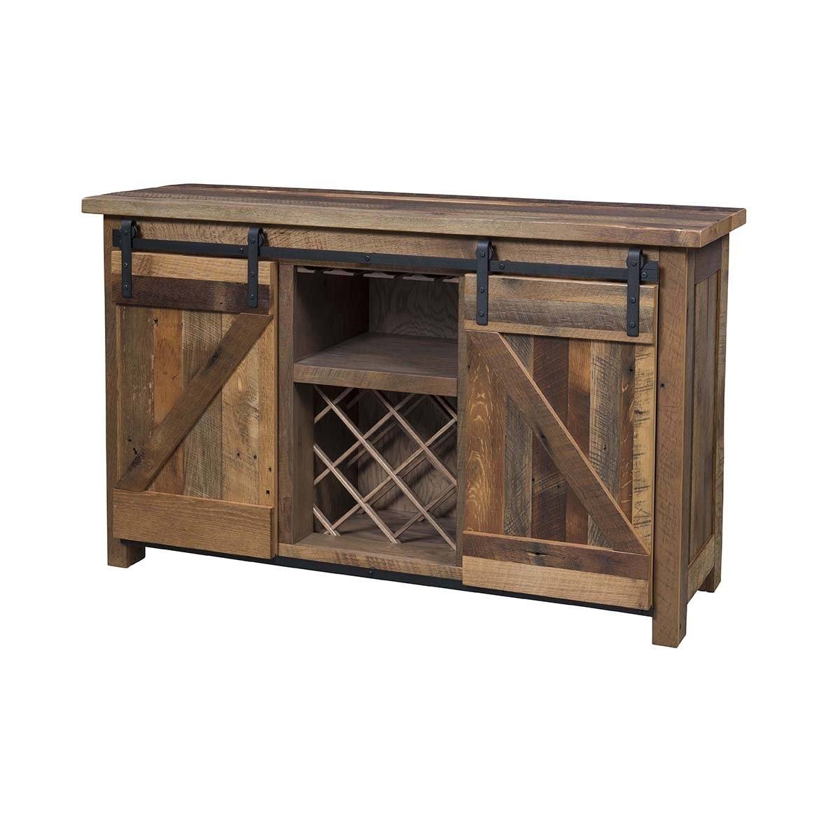 Taylor Rustic Wine Buffet with Barn Doors