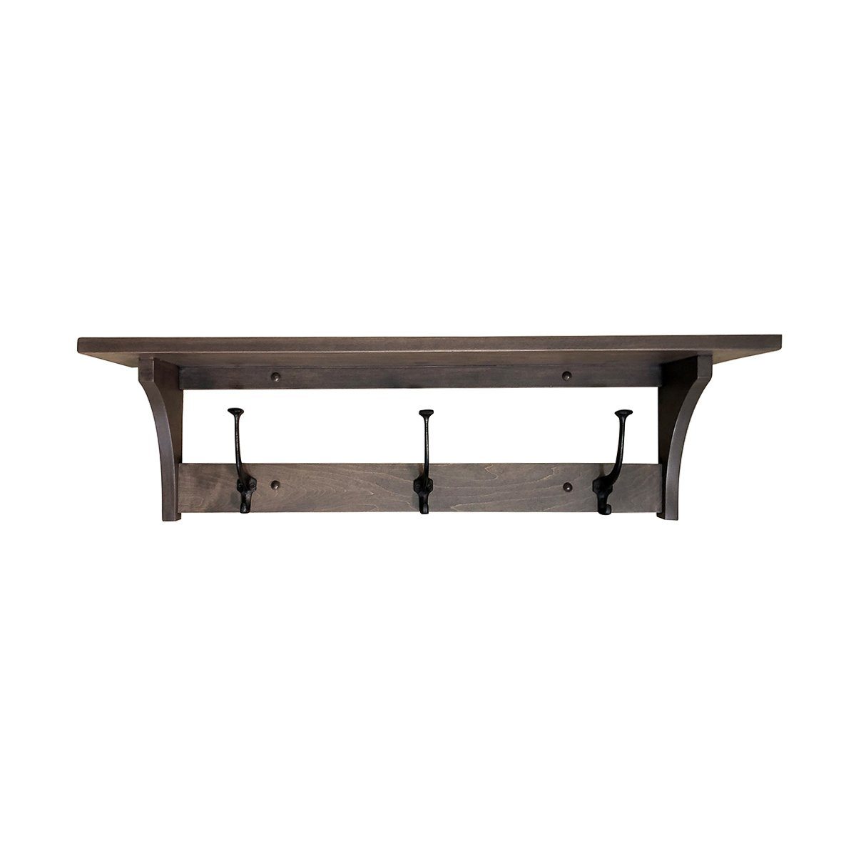 Brown Maple Shaker Coat Rack Shelf Wall Mounted