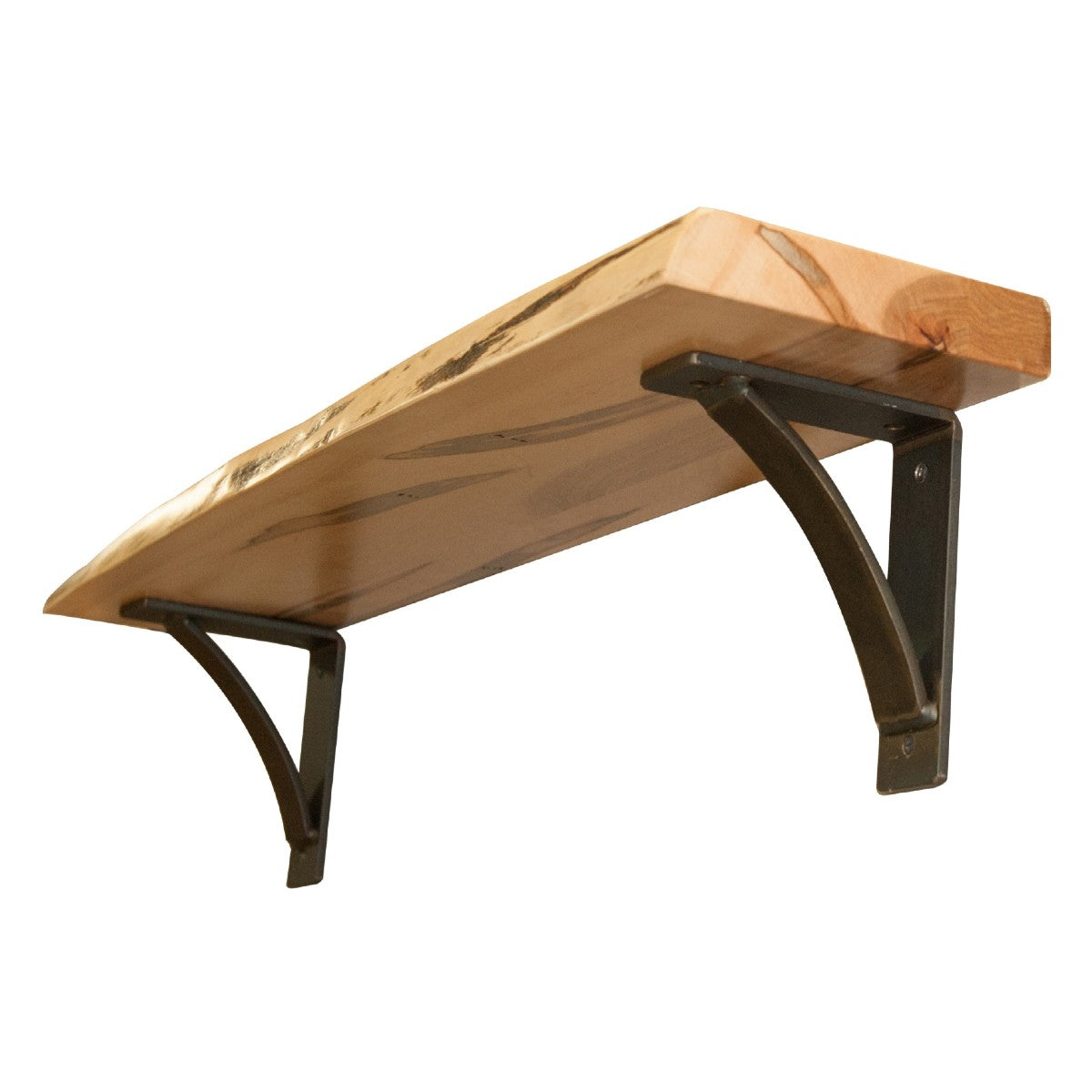 steel brackets live edge shelves