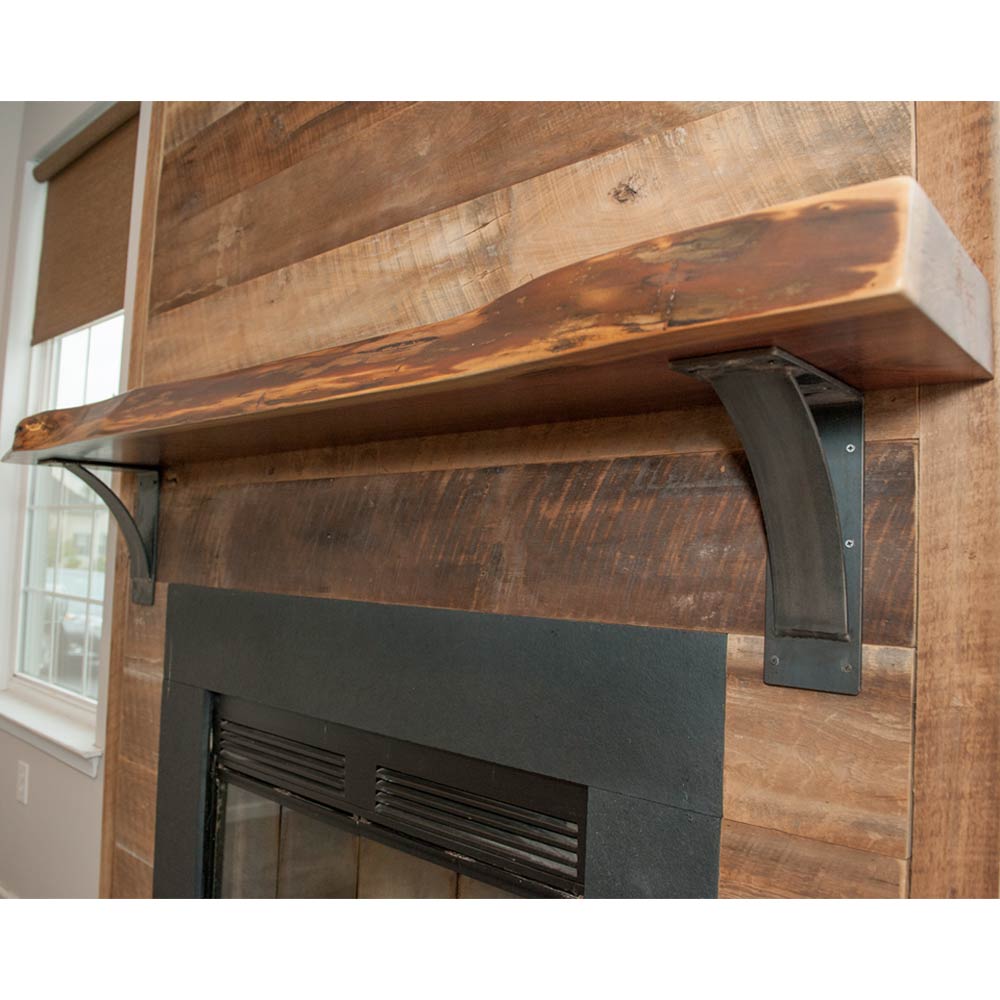 steel rustic mantel brackets