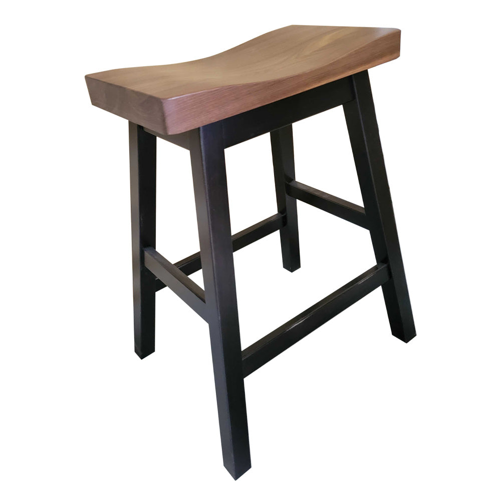 Backless Walnut Bar Stool