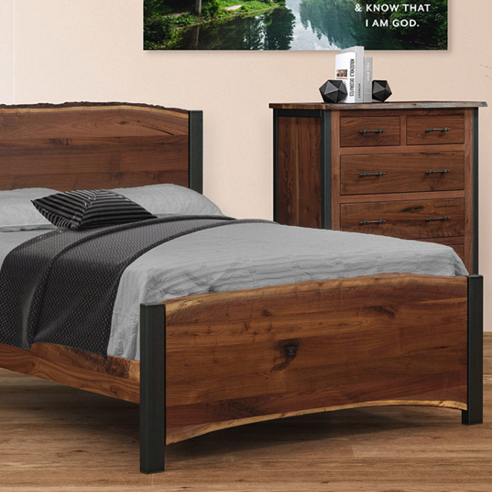 Walnut Live Edge Dresser with 6 Drawers