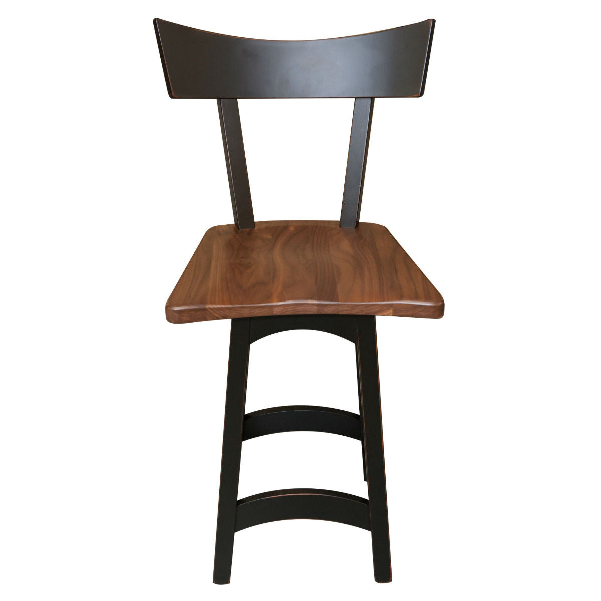 Walnut Swivel Bar Stool Black Base