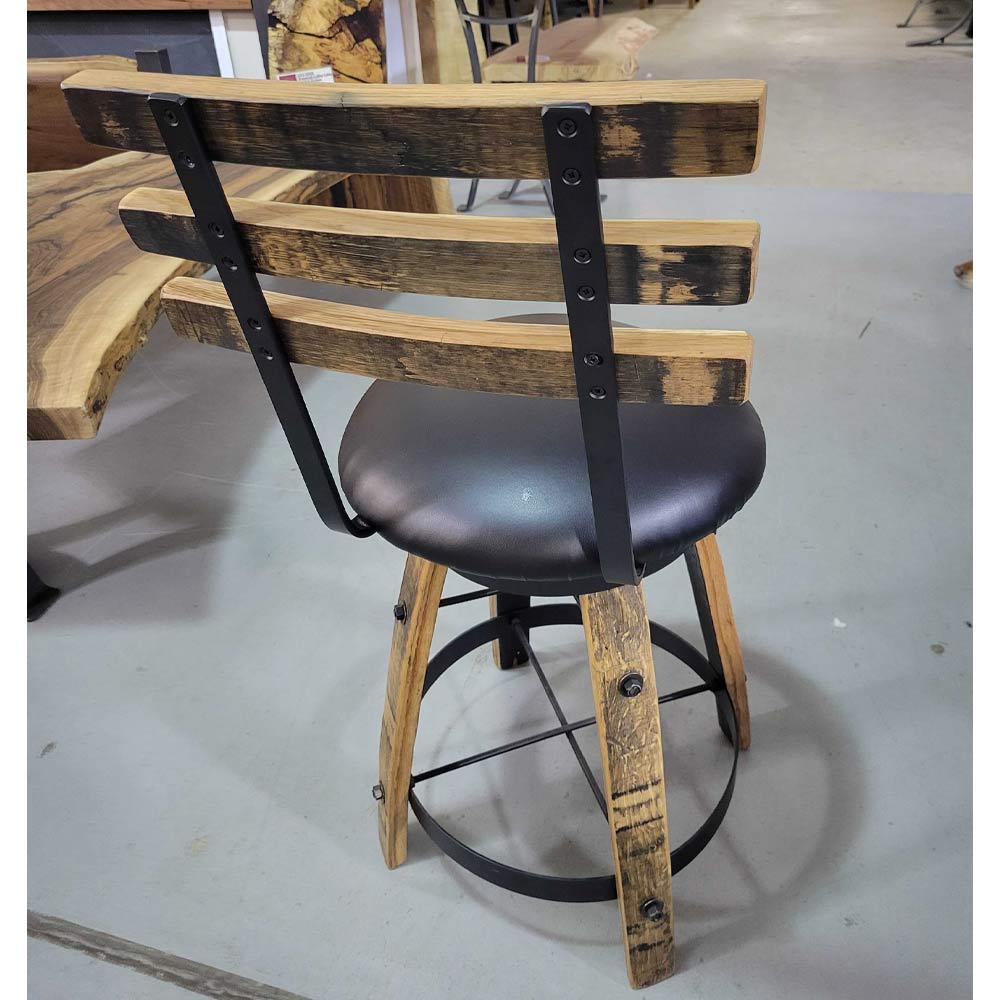 Whiskey Barrel Bar Stool, Back