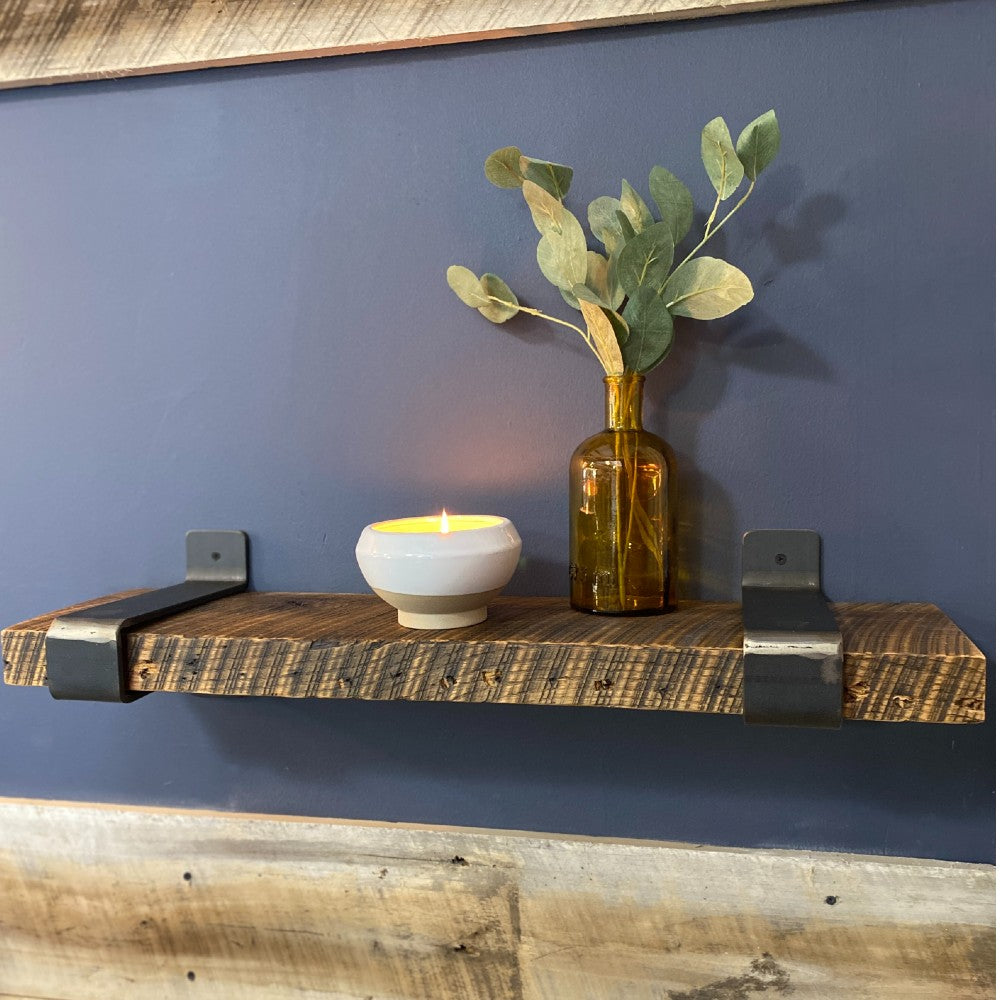 rustic wrap around shelf brackets
