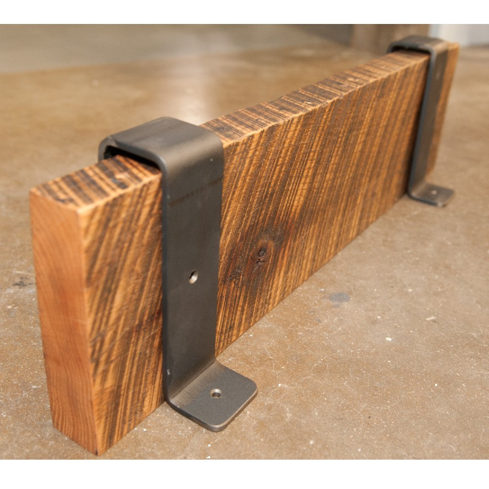 black wrap around shelf brackets